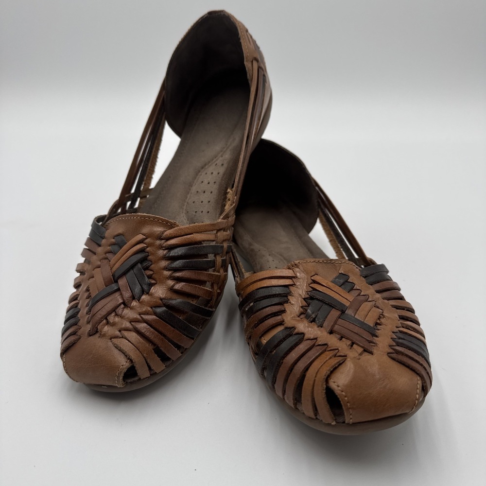 Natural Soul By Naturalizer Women's SZ 10M Multi Woven Leather Boho Flats Shoes